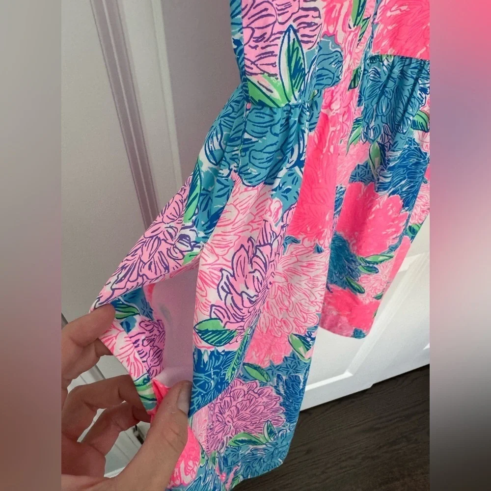 Lilly Pulitzer Girls Little Kinley Dress Beach House Blooms Size 14